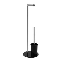 Fast delivery toilet paper holder with shelf standing toilet paper holder stainless steel paper holder with toilet brush